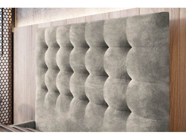 Łóżko tapicerowane Prato 80 Riviera 16 szary beż