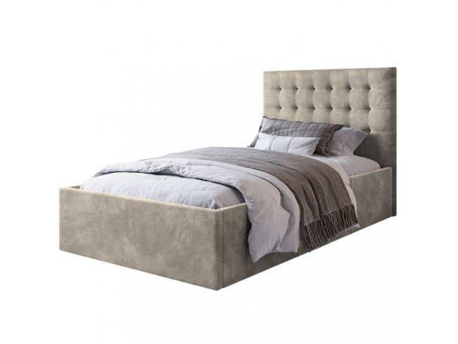 Łóżko tapicerowane Prato 80 Riviera 16 szary beż - widok z przodu