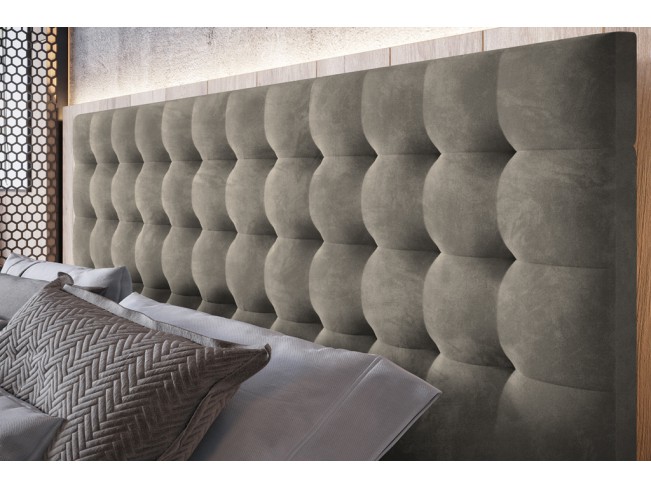 Łóżko tapicerowane Prato 140 Riviera 16 szary beż