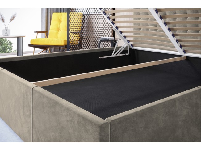 Łóżko tapicerowane Prato 180 Riviera 16 szary beż