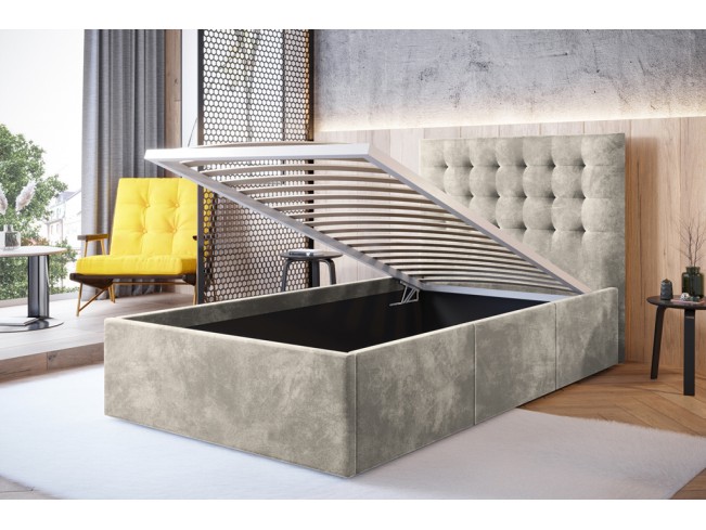 Łóżko tapicerowane Prato 80 Riviera 21 jasny beż