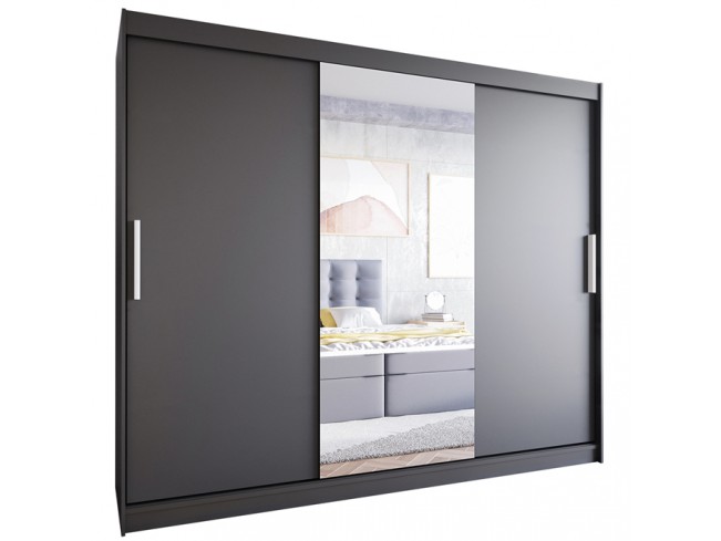 Szafa Lolo I 250 czarny mat - widok z przodu