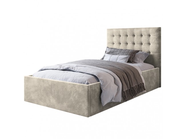 Łóżko tapicerowane Prato 90 Riviera 21 jasny beż - widok z przodu