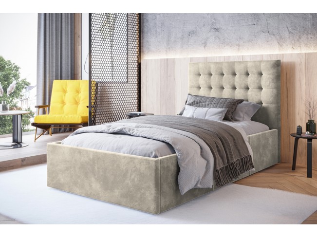 Łóżko tapicerowane Prato 120 Riviera 21 jasny beż