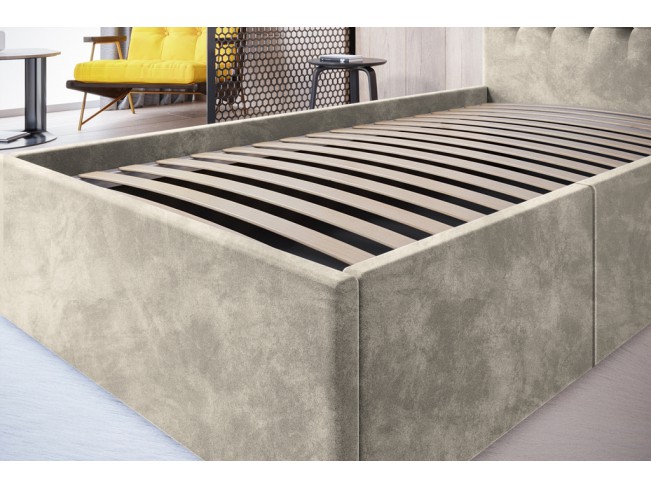 Łóżko tapicerowane Prato 120 Riviera 21 jasny beż