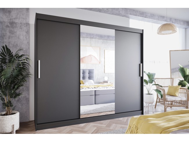 Szafa przesuwna Lolo I czarny mat 250 cm