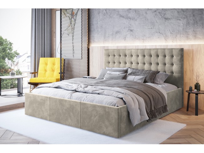 Łóżko tapicerowane Prato 180 Riviera 21 jasny beż