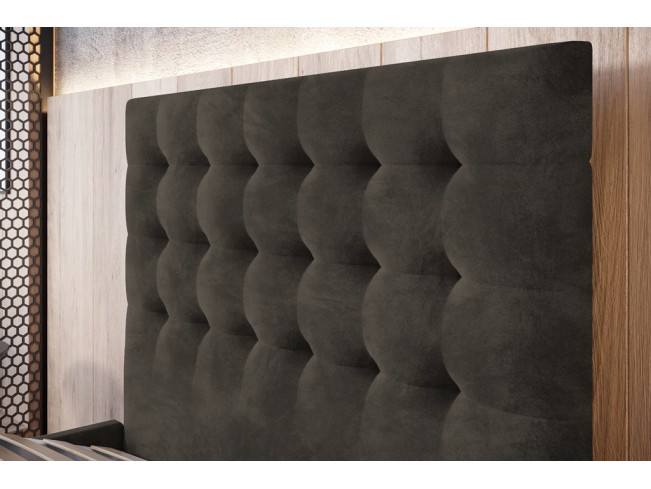 Łóżko tapicerowane Prato 90 Riviera 26 ciemny brąz