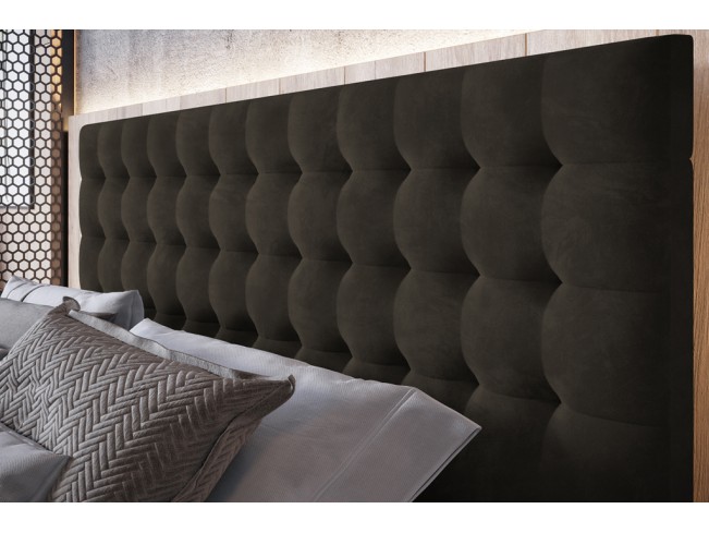 Łóżko tapicerowane Prato 140 Riviera 26 ciemny brąz