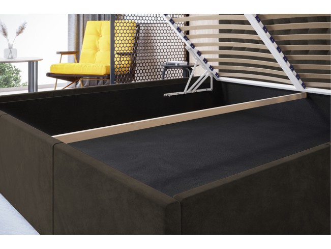 Łóżko tapicerowane Prato 180 Riviera 26 ciemny brąz