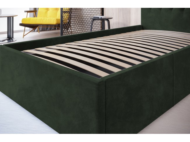 Łóżko tapicerowane Prato 80 Riviera 38 ciemny zielony