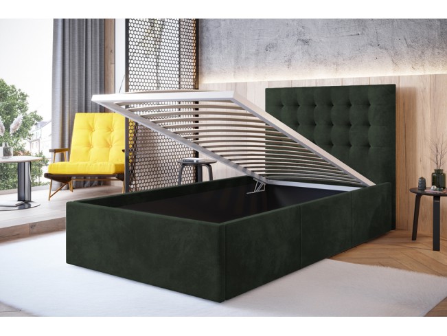 Łóżko tapicerowane Prato 80 Riviera 38 ciemny zielony