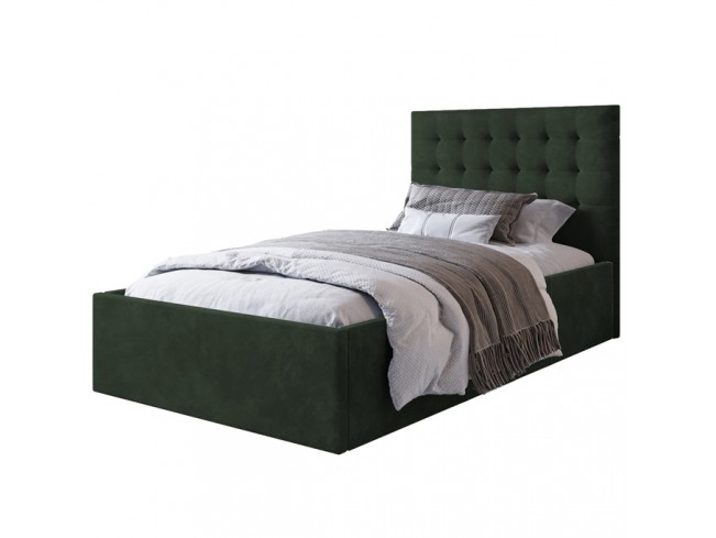 Łóżko tapicerowane Prato 80 Riviera 38 ciemny zielony - widok z przodu