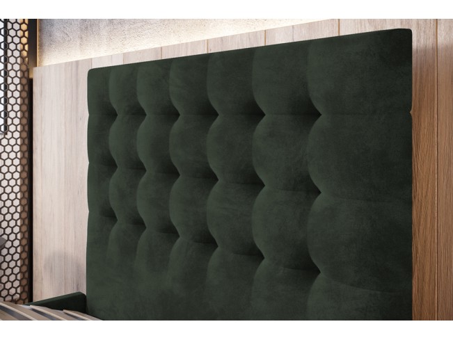 Łóżko tapicerowane Prato 90 Riviera 38 ciemny zielony