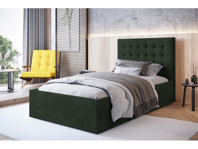 Łóżko tapicerowane Prato 120 Riviera 38 ciemny zielony