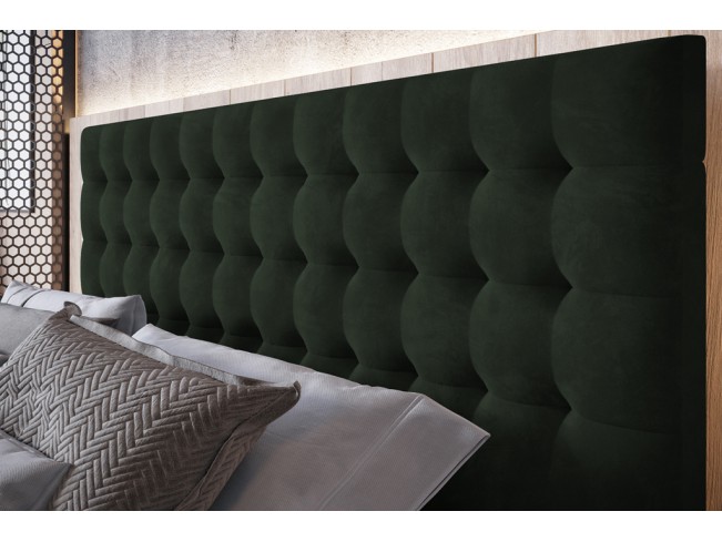 Łóżko tapicerowane Prato 160 Riviera 38 ciemny zielony