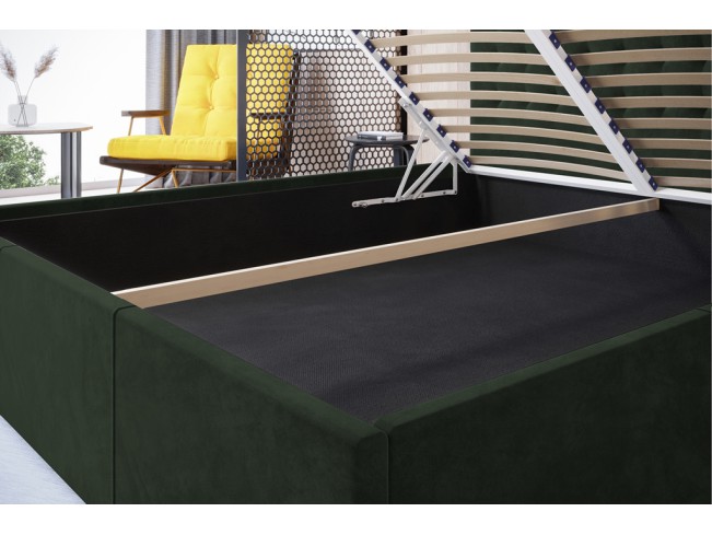 Łóżko tapicerowane Prato 180 Riviera 38 ciemny zielony