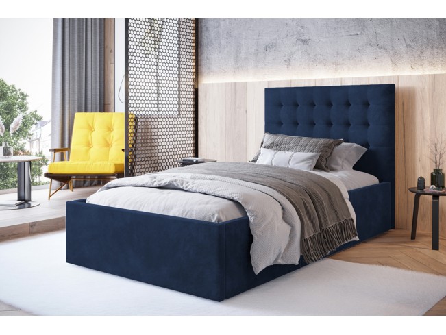 Łóżko tapicerowane Prato 80 Riviera 81 granatowy