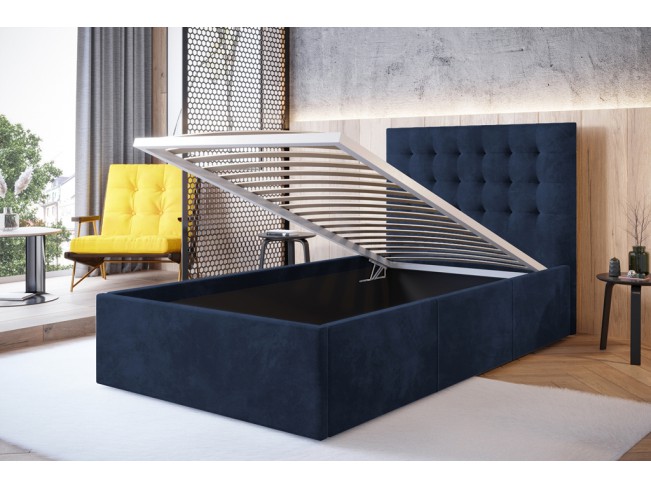 Łóżko tapicerowane Prato 80 Riviera 81 granatowy