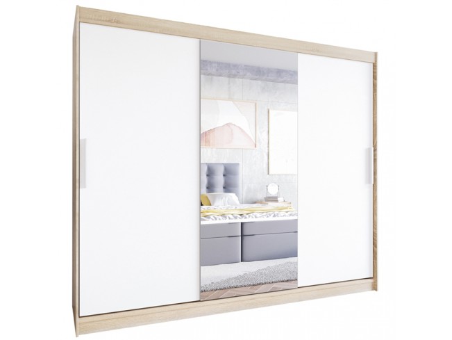 Szafa Lolo I 250 sonoma/biały mat - widok z przodu