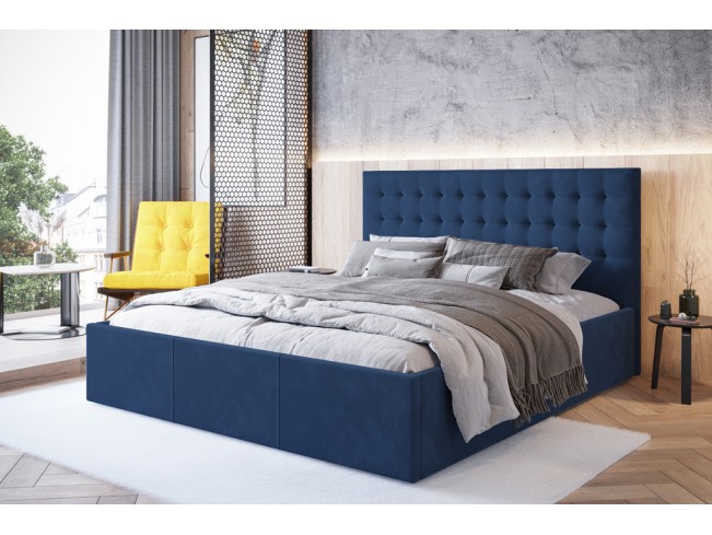 Łóżko tapicerowane Prato 180 Riviera 81 granatowy