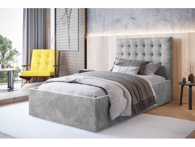 Łóżko tapicerowane Prato 120 Riviera 82 jasny szary