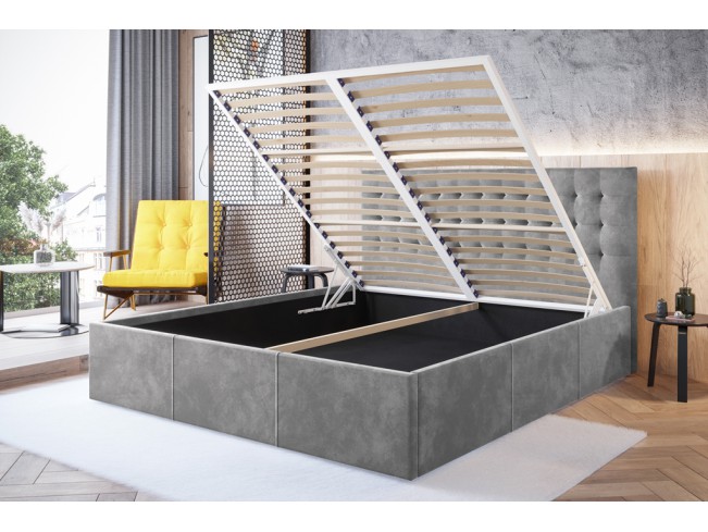 Łóżko tapicerowane Prato 140 Riviera 82 jasny szary