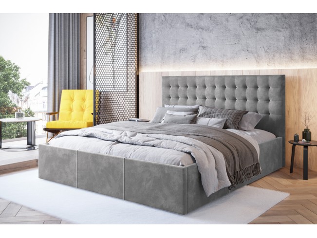 Łóżko tapicerowane Prato 160 Riviera 82 jasny szary