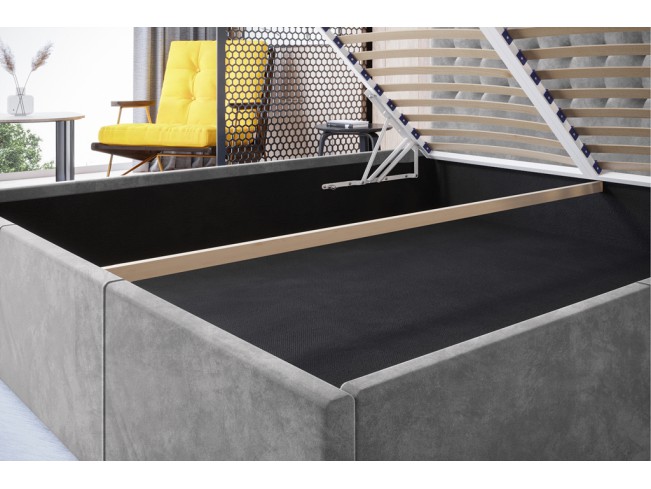 Łóżko tapicerowane Prato 180 Riviera 82 jasny szary