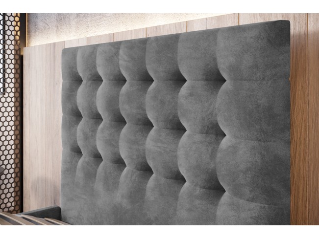 Łóżko tapicerowane Prato 80 Riviera 91 szary