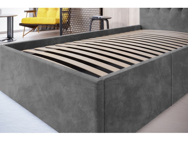 Łóżko tapicerowane Prato 120 Riviera 91 szary