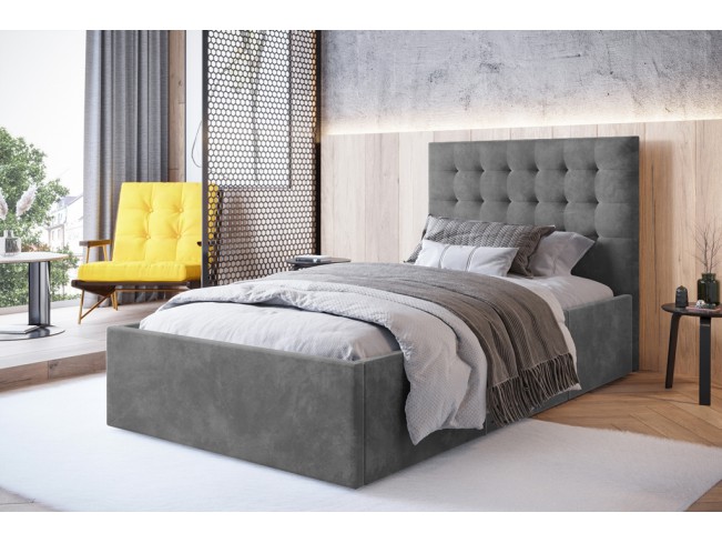 Łóżko tapicerowane Prato 120 Riviera 91 szary