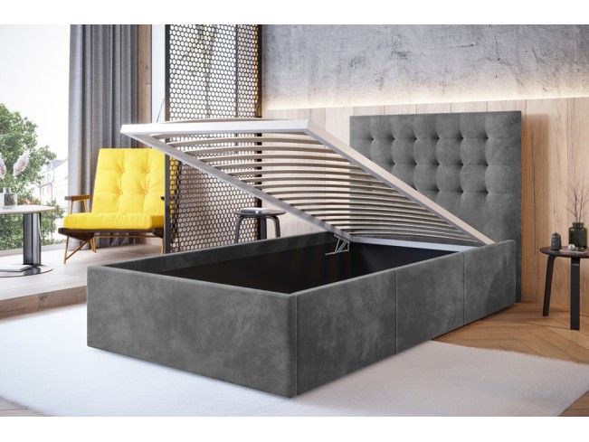 Łóżko tapicerowane Prato 120 Riviera 91 szary