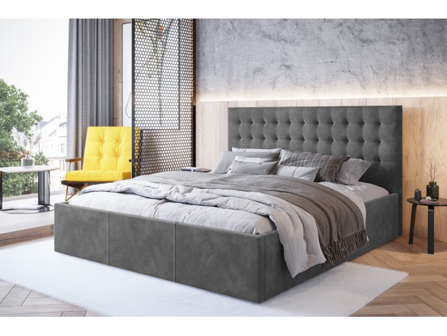 Łóżko tapicerowane Prato 180 Riviera 91 szary