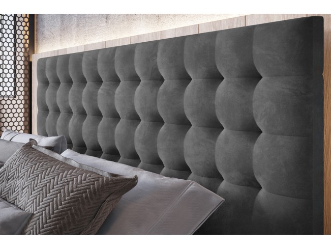 Łóżko tapicerowane Prato 180 Riviera 91 szary