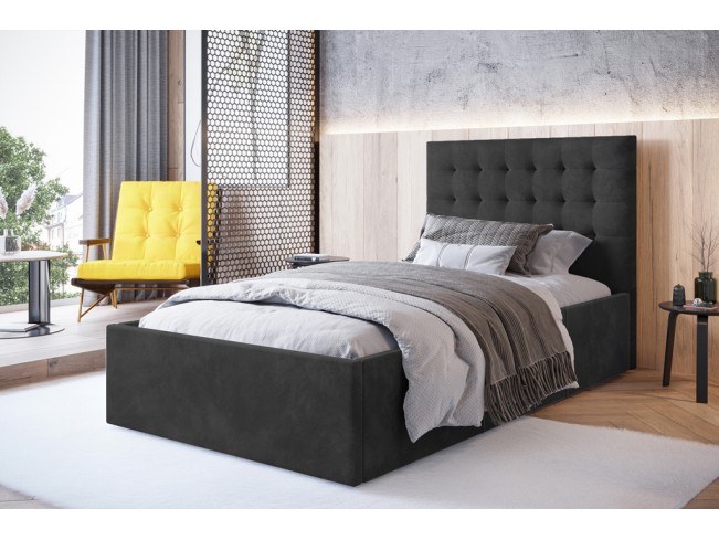 Łóżko tapicerowane Prato 90 Riviera 95 ciemny szary