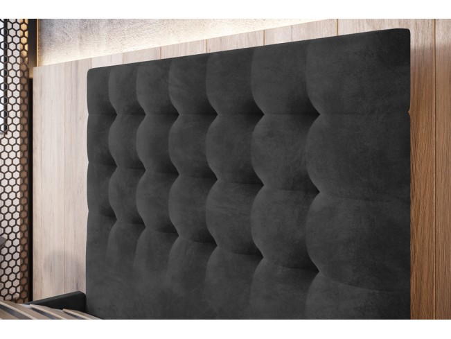 Łóżko tapicerowane Prato 120 Riviera 95 ciemny szary