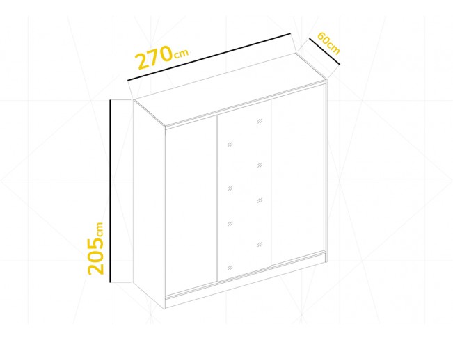 Szafa przesuwna MEBLO 3 270 szary mat