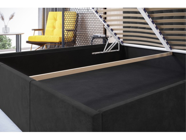 Łóżko tapicerowane Prato 140 Riviera 95 ciemny szary