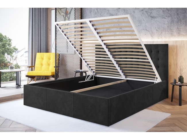 Łóżko tapicerowane Prato 160 Riviera 95 ciemny szary