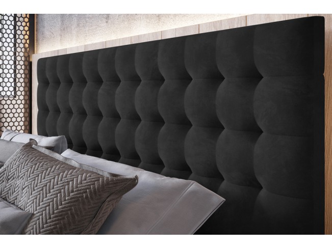 Łóżko tapicerowane Prato 180 Riviera 95 ciemny szary