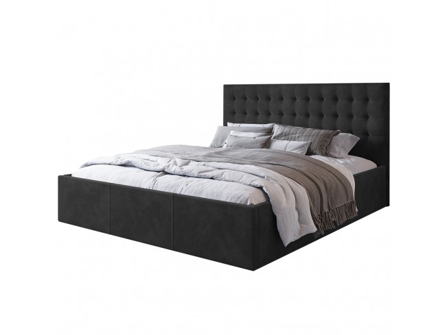 Łóżko tapicerowane Prato 180 Riviera 95 ciemny szary - widok z przodu