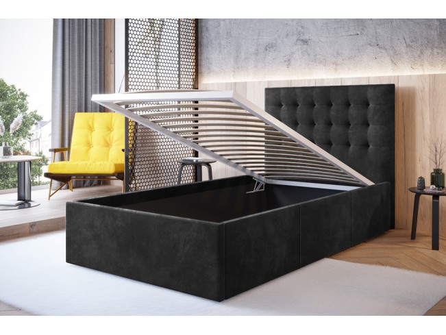 Łóżko tapicerowane Prato 80 Riviera 100 czarny