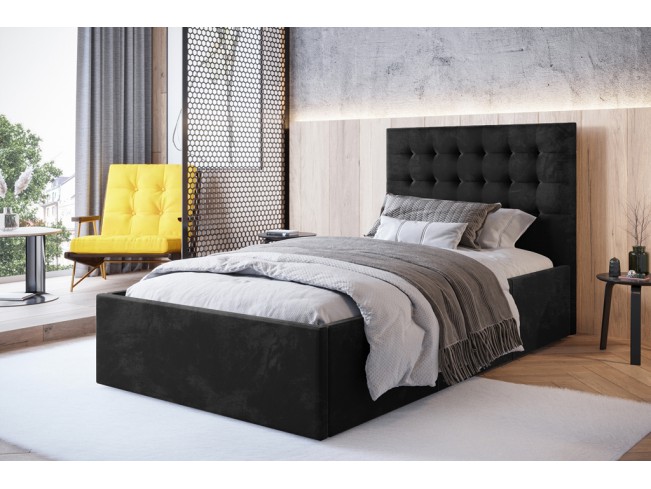 Łóżko tapicerowane Prato 90 Riviera 100 czarny