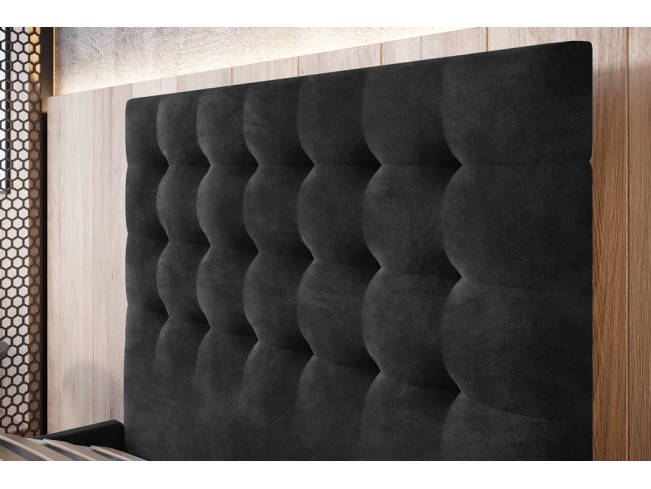 Łóżko tapicerowane Prato 120 Riviera 100 czarny