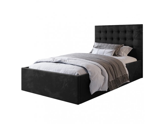 Łóżko tapicerowane Prato 120 Riviera 100 czarny - widok z przodu