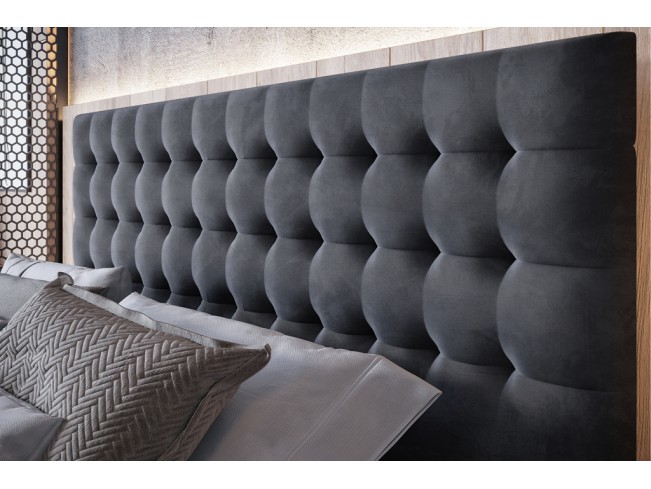 Łóżko tapicerowane Prato 160 Riviera 100 czarny