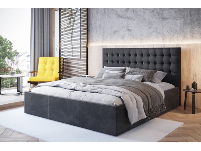 Łóżko tapicerowane Prato 180 Riviera 100 czarny