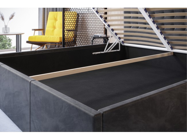 Łóżko tapicerowane Prato 180 Riviera 100 czarny