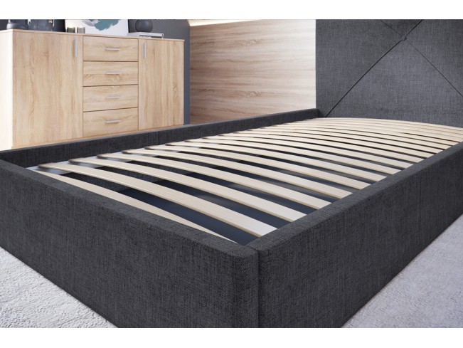 Łóżko tapicerowane Rino 90 Sawana 14 czarny